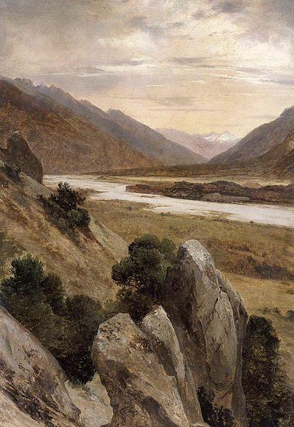 Alexandre Calame Mountainous Riverscape oil painting image